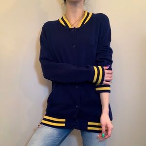 Dark Blue Bomber Style Jacket